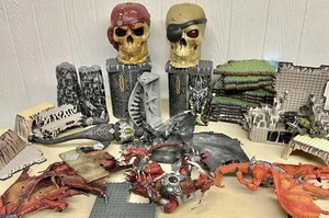 Mega Bloks Metal Ages 4 Dragons Toy Set Thoron Platinum Armor Red Standhal Rare - Picture 1 of 10