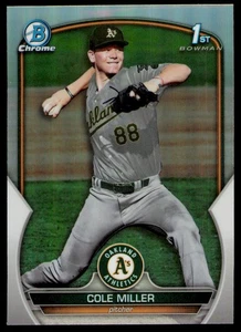 2023 Bowman Draft Chrome Refractor #BDC-51 Cole Miller Oakland Athletics - Picture 1 of 2