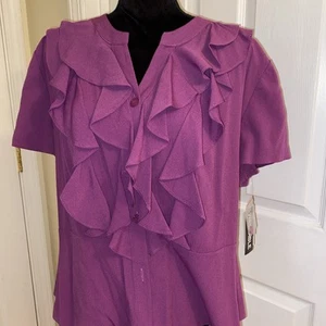 Donny und Nicole Rüschen SS Bluse Neu mit Etikett Größe 18 - Bild 1 von 7