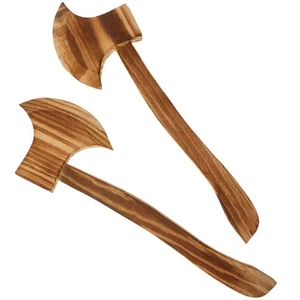 2 PCS Wooden Axe Realistic Halloween Costume Accessories Toys for Trick Treat - Picture 1 of 12