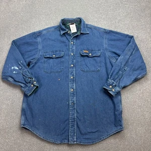 Carhartt Overshirt Adult Medium Blue Denim Shacket Blanket Lined USA Made Mens* - Picture 1 of 12