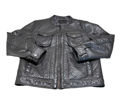 Chaqueta de Motociclista Bombardero Acolchada Negra Cremallera Completa De Colección Sean John Para Hombre Talla Grande Foto 1 de 4