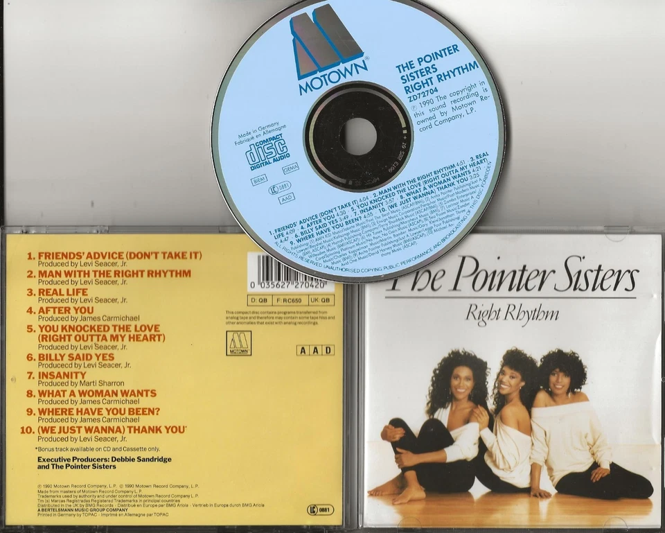 POINTER SISTERS Right Rhythm cd 1990 full silver West German pressing Motown - Image 1 of 1