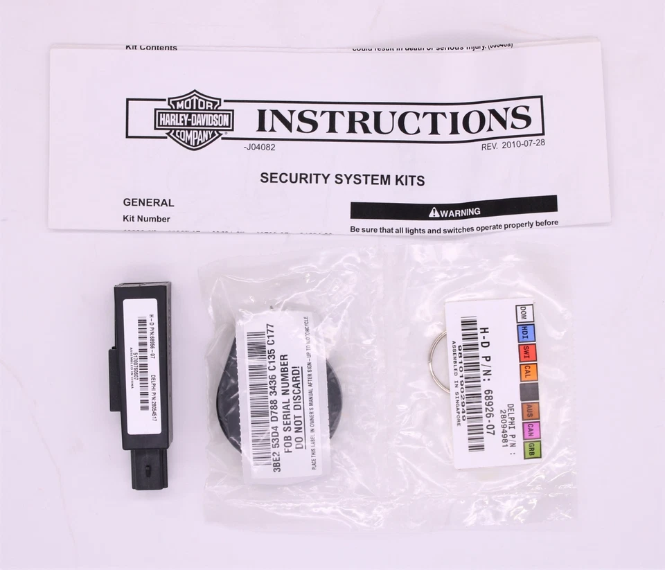 Kit de sistema de seguridad Harley-Davidson número de pieza - 41000021 Foto 1 de 2