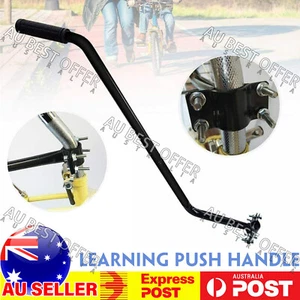 Push Handle Bar Bike Bicycle Assistance handle Parent Handle Black for Kids AUS - Picture 1 of 12