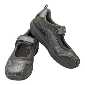 Skechers Women's Gray Shape-ups Toning Mary Jane LeatherShoe US 7.5 #24867 As Is - Picture 1 of 10