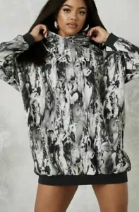 Missguided Petite Tie Dye Hooded Dress SIZE US 4 LOOSE FIT LONG SLEEVE NWT - Picture 1 of 6