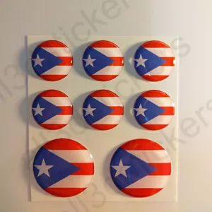 Pegatinas Puerto Rico Gel Cúpula Resina 3D Banderas Puerto Rico Vinilo Adhesivo Calcomanías - Imagen 1 de 2