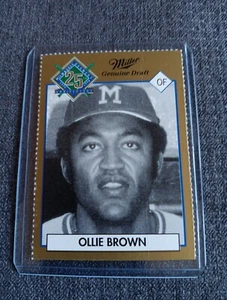 OLLIE BROWN 1994 MILWAUKEE BREWERS MILLER BREWING RARE BASEBALL CARD SGA - Picture 1 of 2