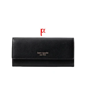 Cartera Kate Spade New York Spencer Continental Grande Cuero Negro Delgada - Imagen 1 de 4