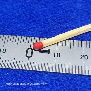 M1.2 x 4mm Micro Phillips Countersunk Self Tapping Flat Tail Non Cutting Black - Imagen 1 de 4