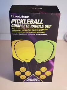 BROOKSTONE PickleBall komplettes Paddelset mit 4 Paddeln 8 Bälle + Tragetasche NEU - Bild 1 von 7