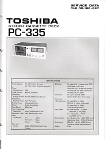 Manual de servicio instrucciones para Toshiba PC-335 - Imagen 1 de 1