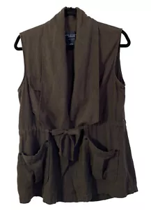 SANCTUARY Para mujeres Utilitario Cortina Chaleco Chaqueta Corbata Cintura Marrón Verde Sin Mangas M - Imagen 1 de 7