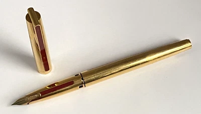Vintage 1980s Waterman Luxury Gold Plated Fountain Pen 18k Gold Nib - Image 1 of 4