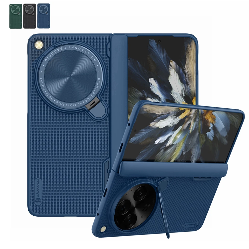 For OnePlus Open Frosted Hinge Protection Rugged Case + Camera Protection Stand - Image 1 of 4