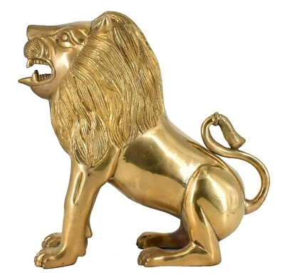 Whitewhale Large Gold Lion Brass Statue Showpiece Sculpture Home Decor FengShui - image 1 of 3