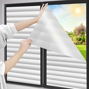 78.7 x 17.8'' Privacy Window Film Covering Reeded Static Glass Sticker Cling - Picture 1 of 7