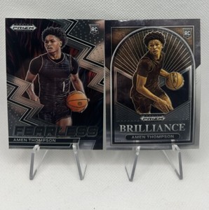 2023-24 Panini Prizm Draft Picks Fearless #11 Amen Thompson And Brilliance RC