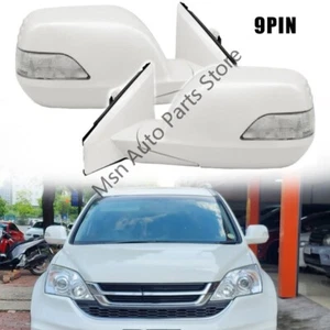 LH&RH For HONDA CRV 2007-2011 Door Side Mirror W/Turn Signal Heated White 9PIN - Picture 1 of 7