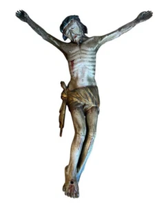 GROSSES Kruzifix Jesus Holzfigur 18./ 19. Jhrdt. Hl. Vater 90 x 70 cm - Bild 1 von 15