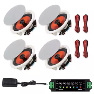 4*Herdio 6.5" 600W Ceiling Speakers Wireless Bluetooth Home Kitchen Wall Speaker - Picture 1 of 16