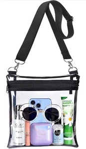 Bitjoy Clear Crossbody Bag, Stadium and Festival Approved With Strap And Pocket - Picture 1 of 7