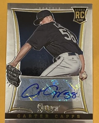 2013 Panini Select Rookie Auto RC 447/750 Carter Capps #196 Seattle Mariners - Image 1 of 3