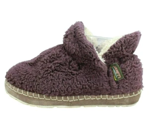 LL Bean Women's Purple Polyester Wicked Good Fleece Lined Slipper Booties Sz 6 M - Picture 1 of 9