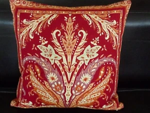 Cushion Cover Jacquard Gobelin Red Terracotta 40x40 cm Paisley France Provence - Picture 1 of 4