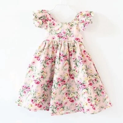 Dream Cradle Girl Floral apron summer  dress pink size 9/10 years - Image 1 of 4