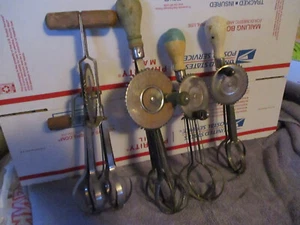 Androck, A & J, High Speed Wood Handles Vintage Manual Eggbeater Lot - Picture 1 of 24