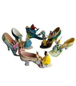 6er Set Once Upon A Slipper Disney Prinzessin Schuh Figuren Bradford Exchange - Bild 1 von 9