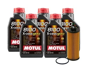 5L Motul 8100 X-CESS GEN2 5W-40 Wix Filter Motor Oil Change Kit API SN - Picture 1 of 1