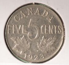 1923 - Canada 5 Cents - Nickel - Circulated - Nice Coin Album Collectable 🇨🇦