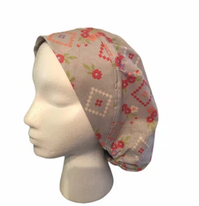 Gray Scrub Cap Hospital Surgical Doctor dentist Nurses Long Hair Slouch Hat - Picture 1 of 4