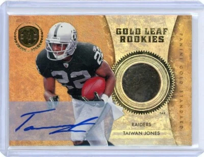 2011 Gold Standard Gold Leaf Rookies TAIWAN JONES Auto SSP /6 - Raiders - Image 1 of 2