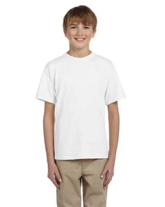 3931B Fruit of the Loom Youth HD Cotton T-Shirt, White, S, Pack Of 10, Boys - Picture 1 of 1