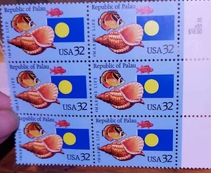 6 never used republic of palau 35c usa stamps - Picture 1 of 1