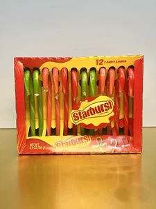 〽️New Limited Holiday Starbursts Apple Strawberry Candy Cherry Canes Box 5.3oz - Picture 1 of 2