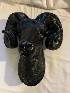 3D Resin Animals Black Head Wall Art For Home Decor Hanging Sculpture Figurine - Picture 1 of 8