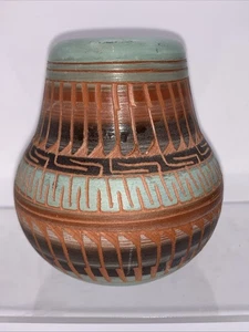 Vintage Redware Navajo handgefertigte Keramik Vase signiert Laura Bahe 4" - Bild 1 von 7