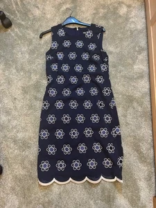 Karl Lagerfeld Cute 60s-Style Blue Flower Print Cocktail Dress Size 0 (UK 6) - Picture 1 of 3