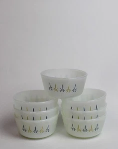 VTG Lot of 7 Anchor Hocking Fire King Candle Glow Glass Custard Cups Atomic 6oz - Picture 1 of 6