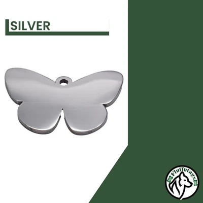 Индивидуальный идентификатор бабочки домашнего животного с глубокой гравировкой нержавеющая сталь для маленькой собаки и кошки идентификационный ярлык - Изображение 1 из 4