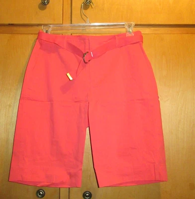 Liz Claiborne Size 10 Audra Chino Shorts Classic Fit Casual Walking Coral NWOT - Image 1 of 4