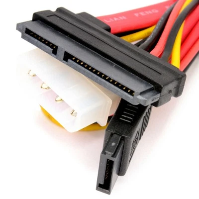SATA Combo Kabel Daten & Molex Zu S-ATA Stromkabel DVD/SSD/Festplatte 3,5/2,5 - Bild 1 von 4