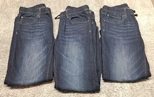 Lot of 3 Levis Jeans Boys 16 Blue Denim Straight Elastic Waist Stretch Pants - Picture 1 of 14