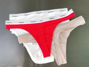 Paquete de 3 calzoncillos y tanga de algodón Hanes para mujer talla S nuevos - Imagen 1 de 6