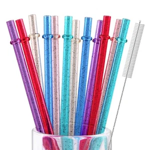 12 Pieces 10 Inches Reusable Plastic Straws for Tall Cups and Tumblers, 6 Col... - Picture 1 of 5
